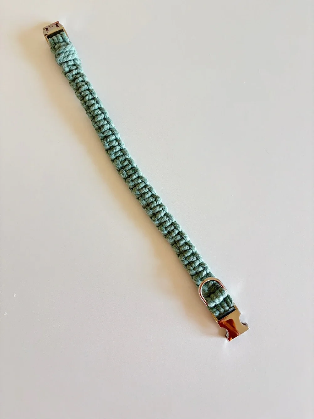 Sage Green Dog Collar - Size Medium 15 1/2”